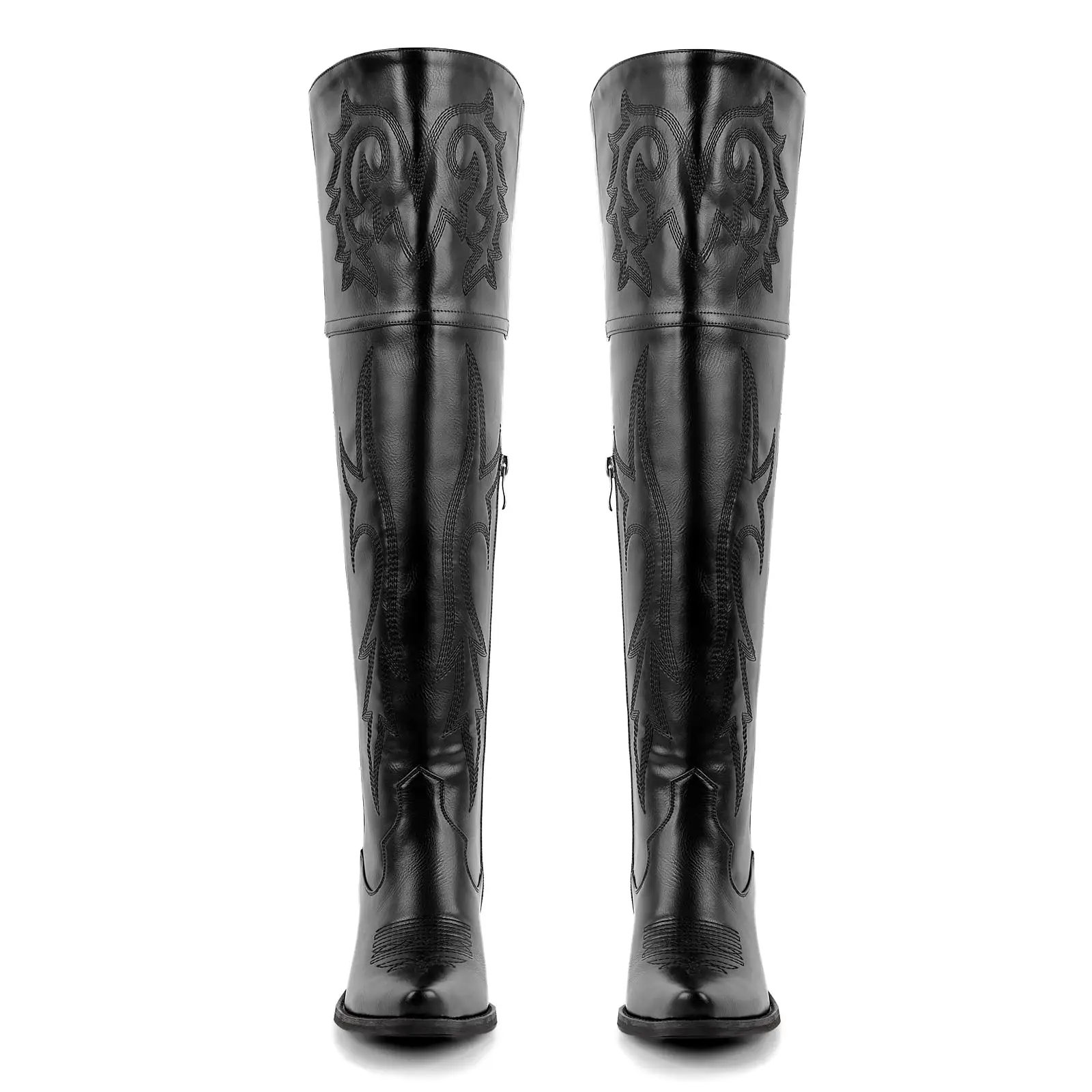 Onlymaker Boots Over The Knee Embroidered Western Boots