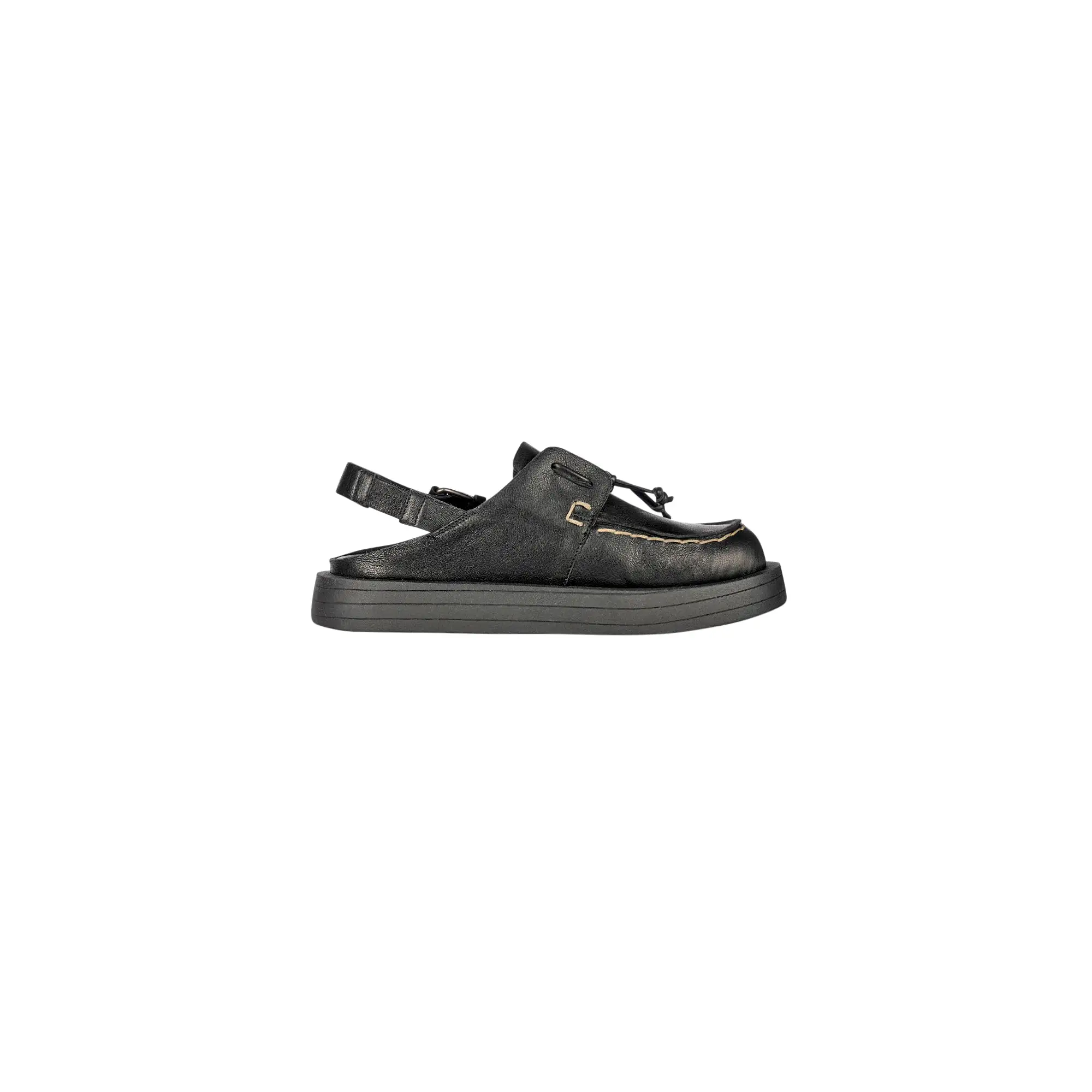 Open Back Moccasin Old Iron black