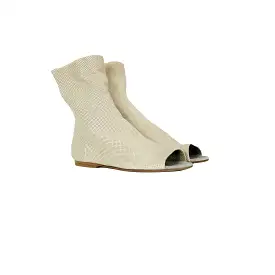 Open toe Socks Bootie Traforato Light Beige