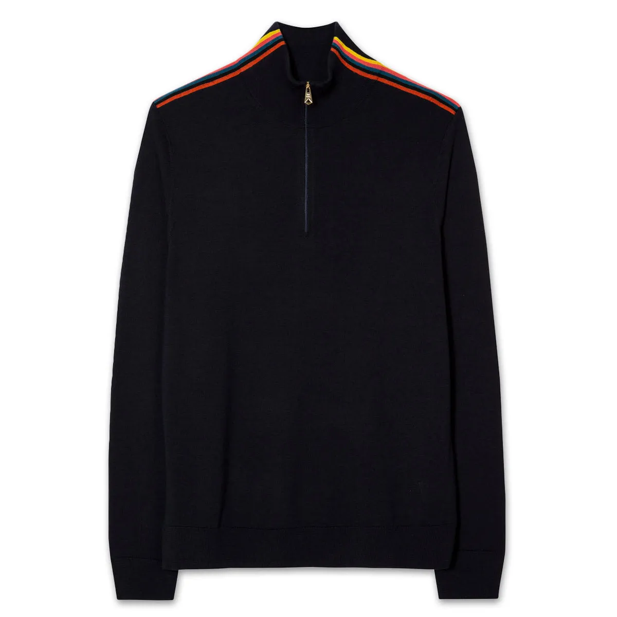 Paul Smith - 'Artist Stripe' Zip Neck Jumper in Black