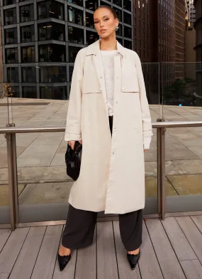 Peppermayo Exclusive - Fill The Void Oversized Trench Coat - Ivory