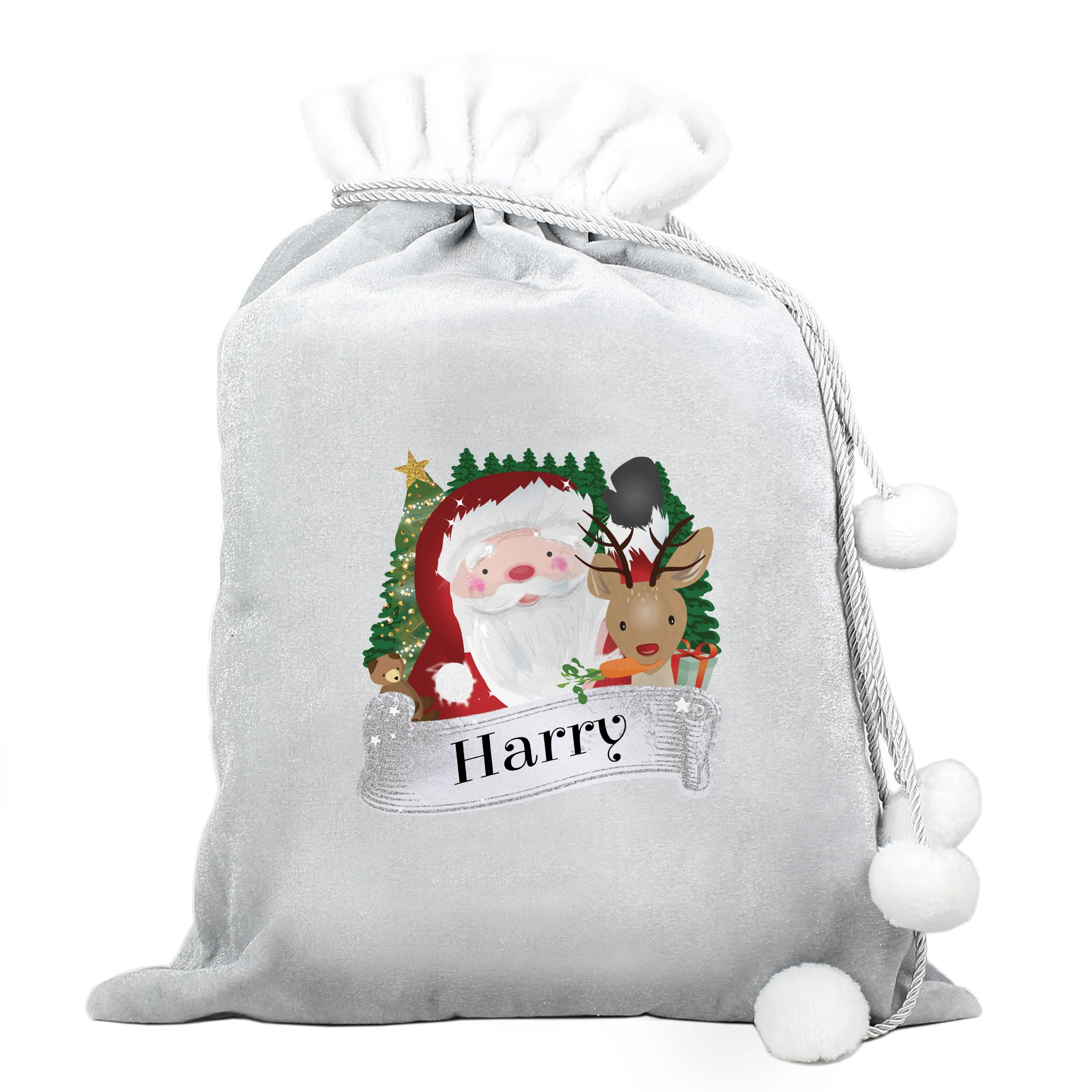 Personalised Christmas Santa Grey Sack