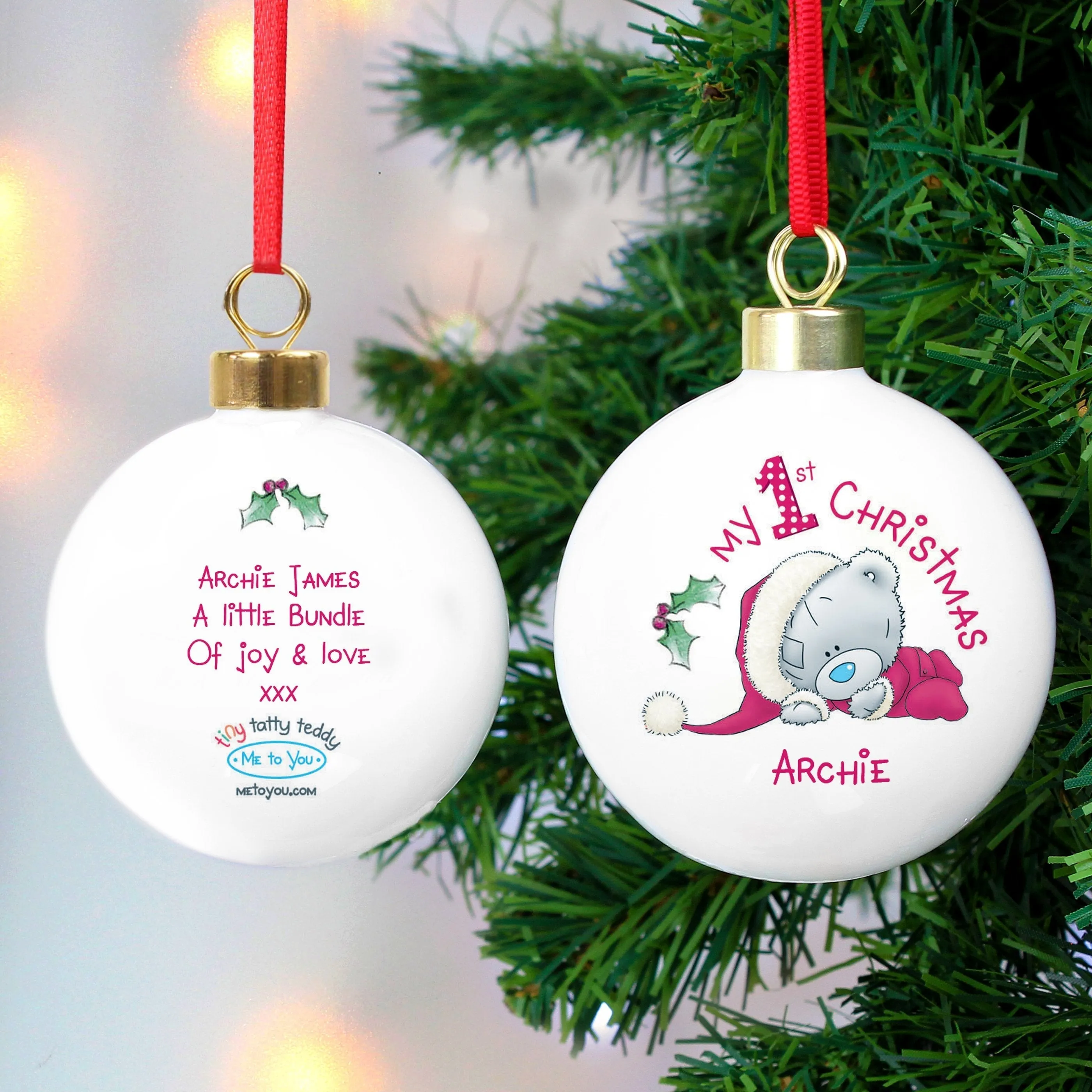 Personalised Me To You My 1st Christmas Bauble