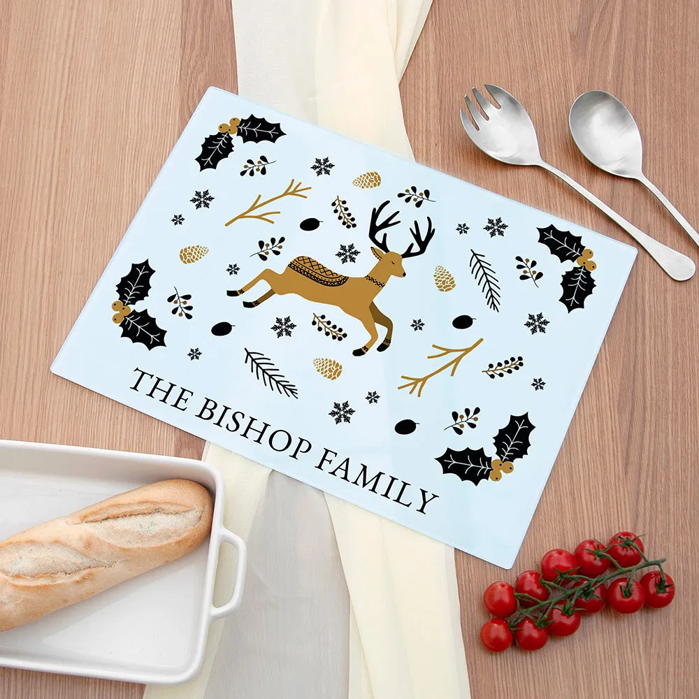 Personalised Nordic Woodland Rectangular Chopping Board