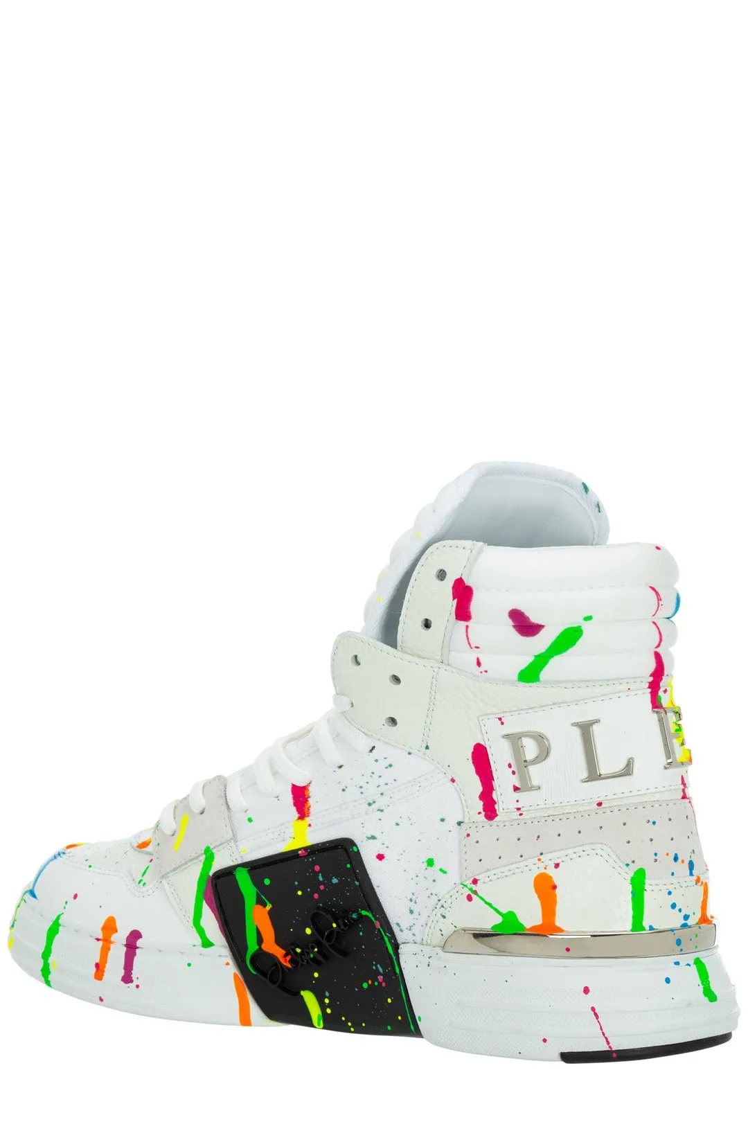 Philipp Plein Paint-Splatter Detail High-Top Sneakers