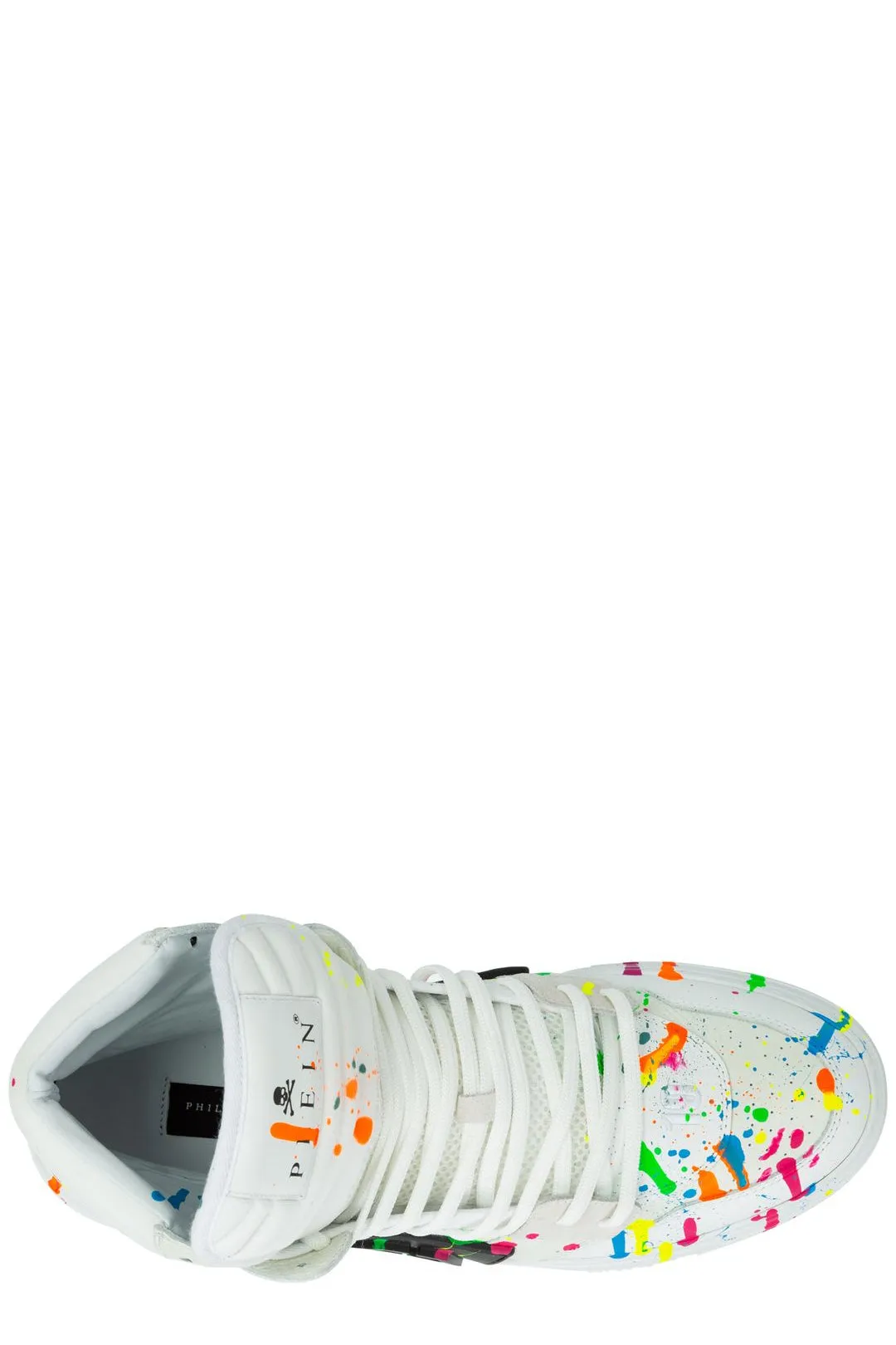 Philipp Plein Paint-Splatter Detail High-Top Sneakers