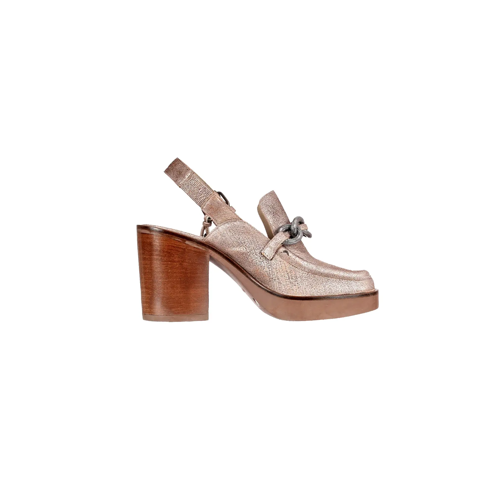 Platform Moccasin Graffiato Rose Gold