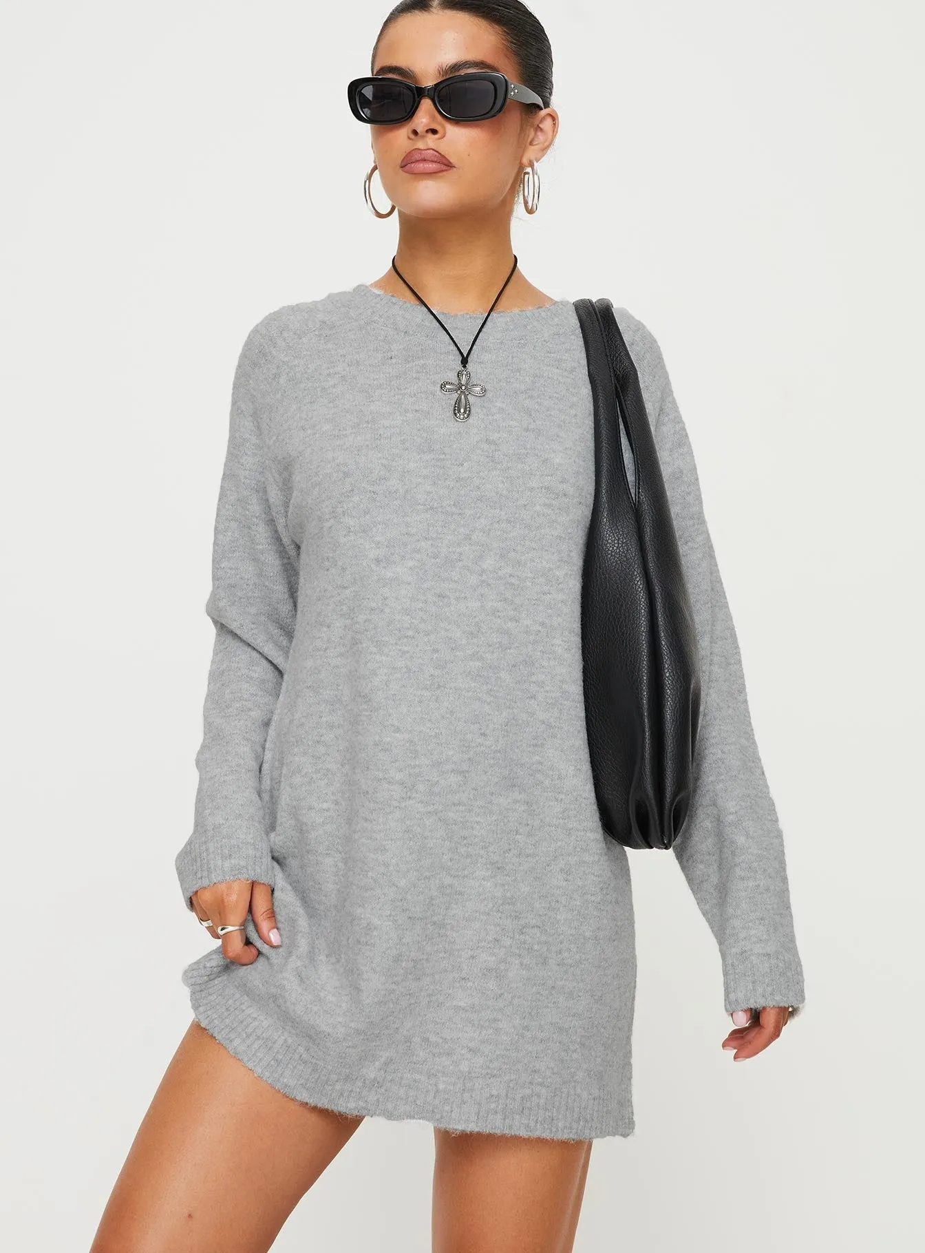 Prewitt Sweater Mini Dress Grey