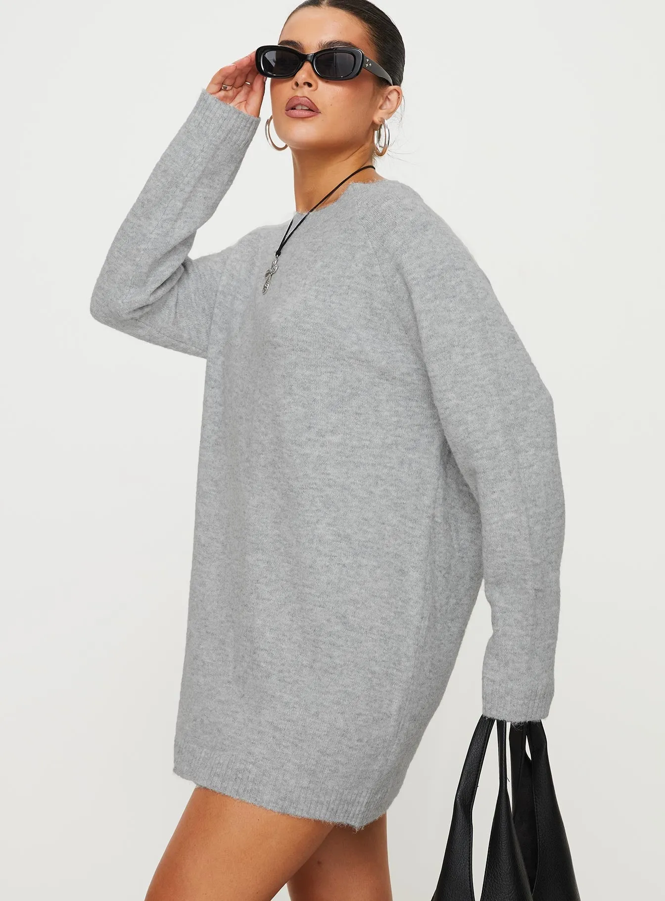 Prewitt Sweater Mini Dress Grey