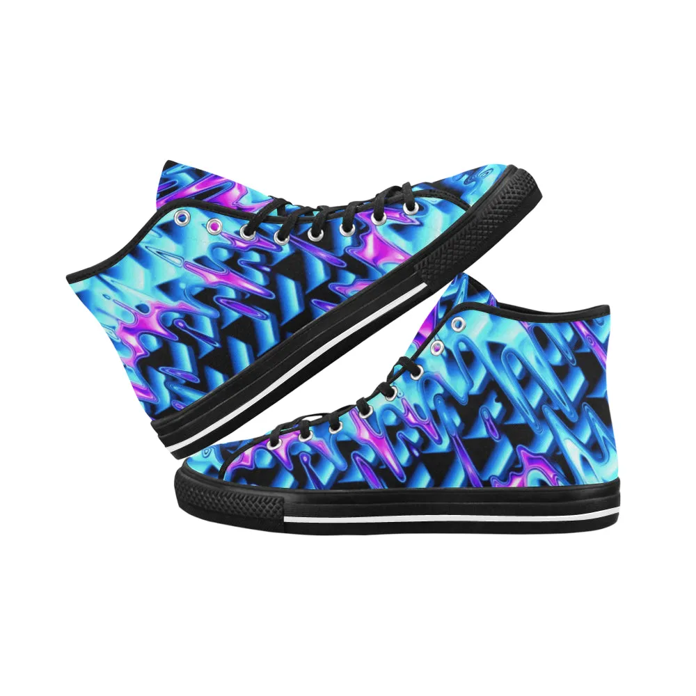 Psychedelic Vaporwave Hi-Top Men's Sneakers