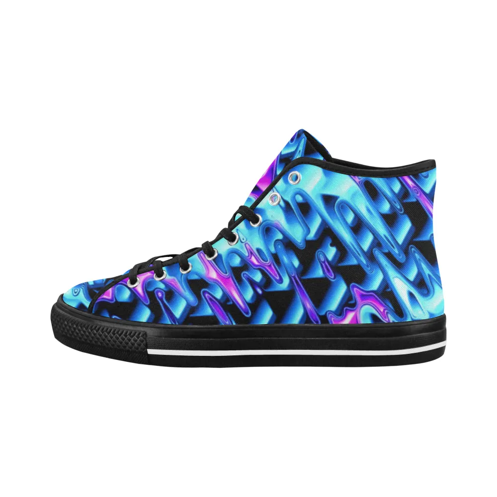 Psychedelic Vaporwave Hi-Top Men's Sneakers