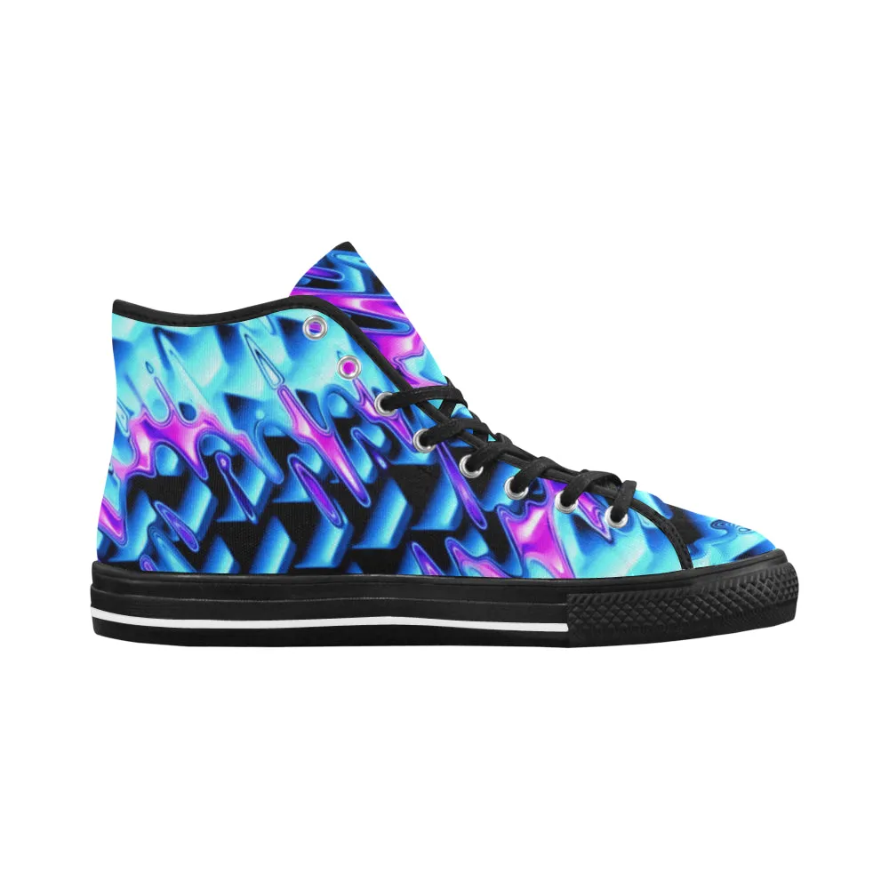 Psychedelic Vaporwave Hi-Top Men's Sneakers