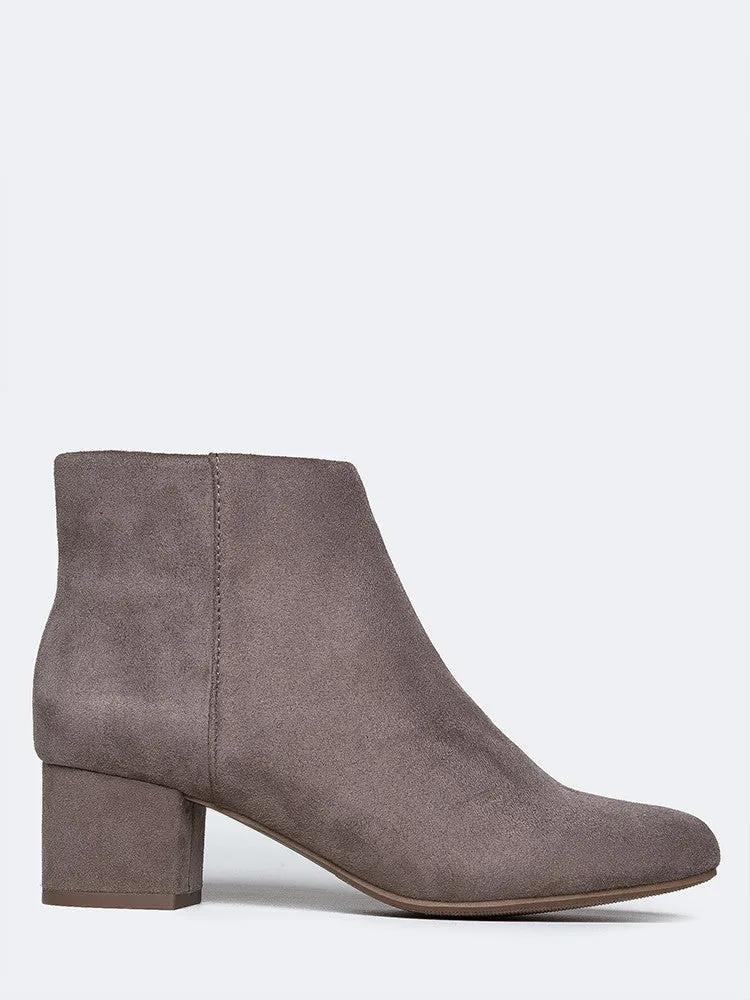 Round Toe Zip Ankle Boots