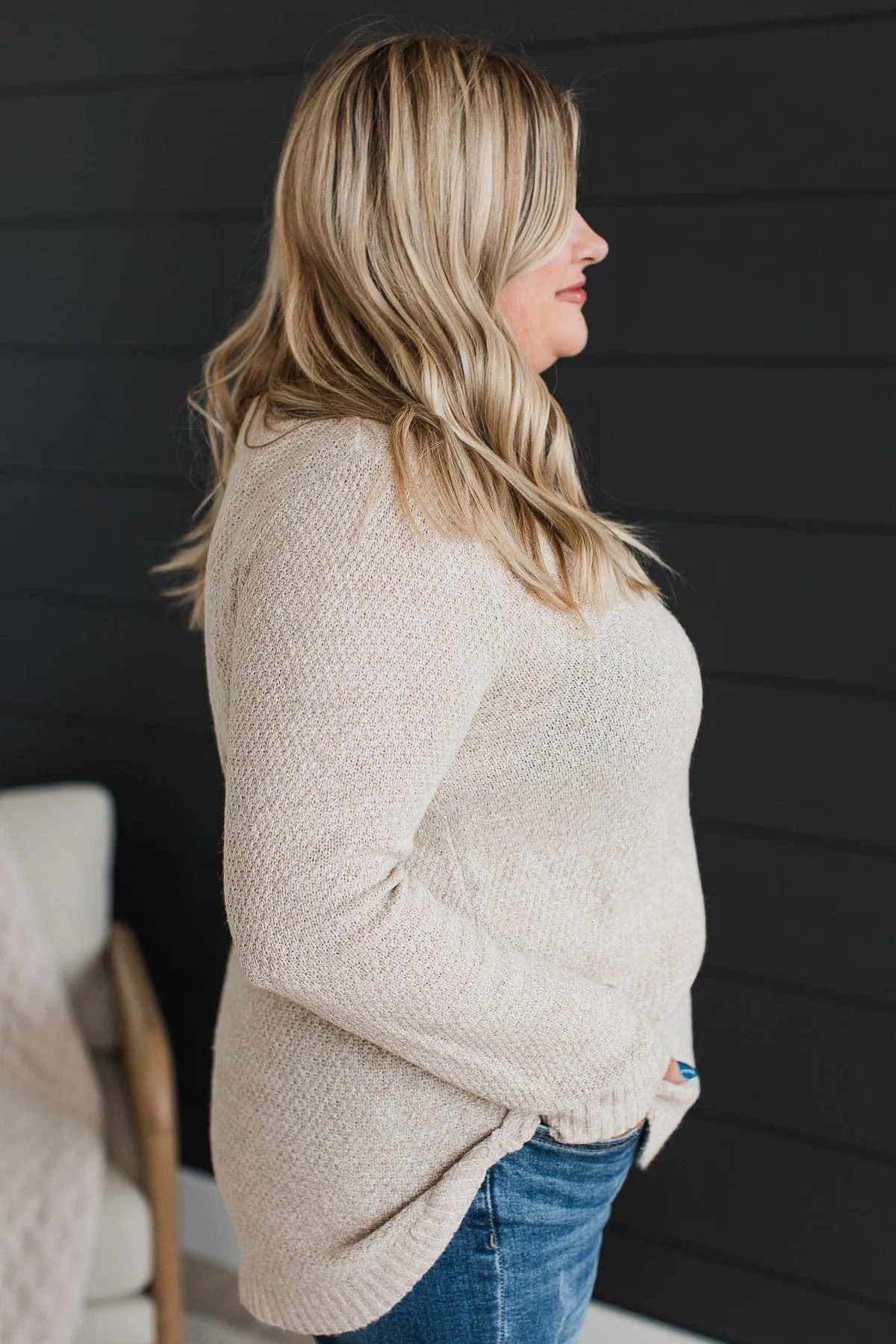 Runway Beauty Knit Sweater- Oatmeal