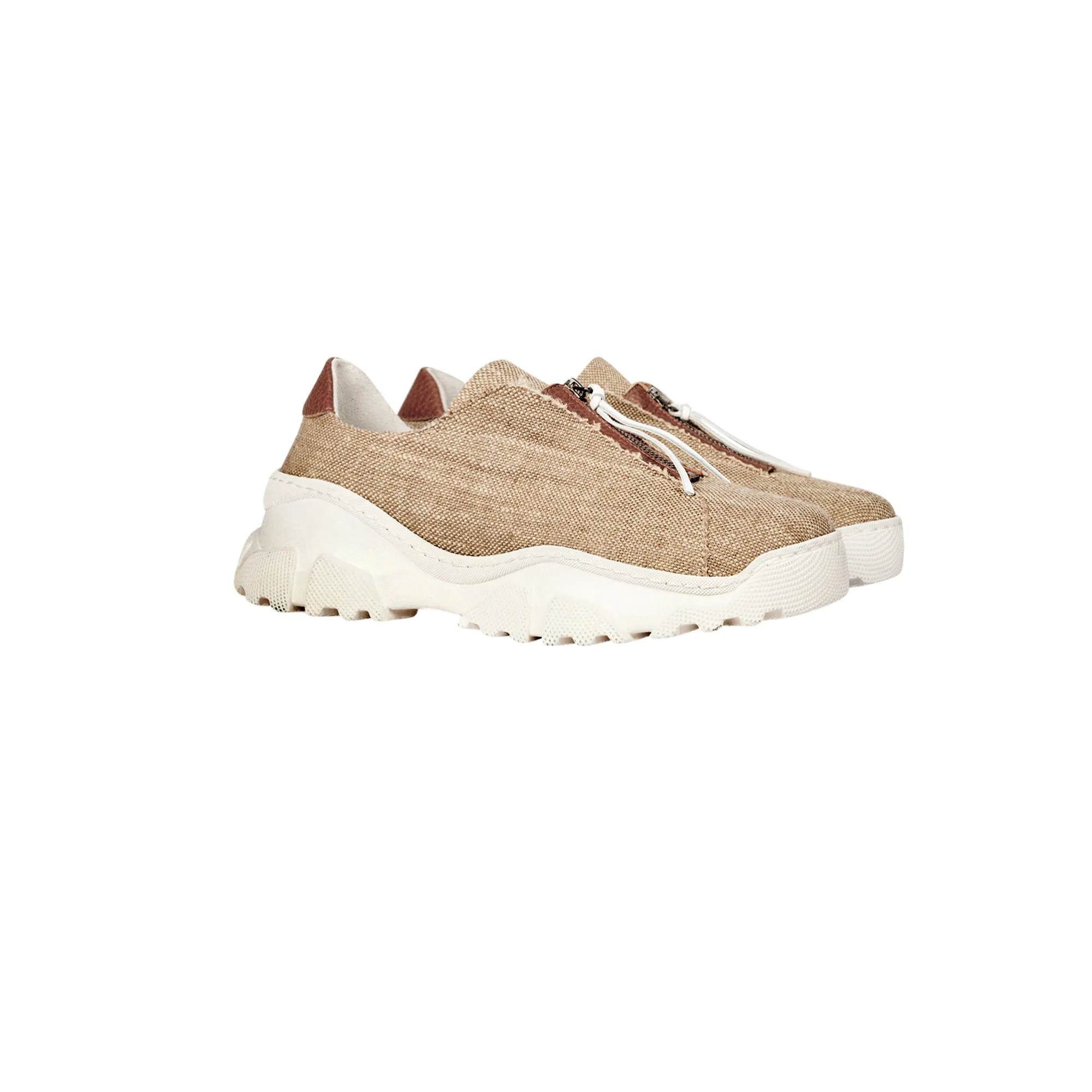 Sneaker Zip Solero Beige