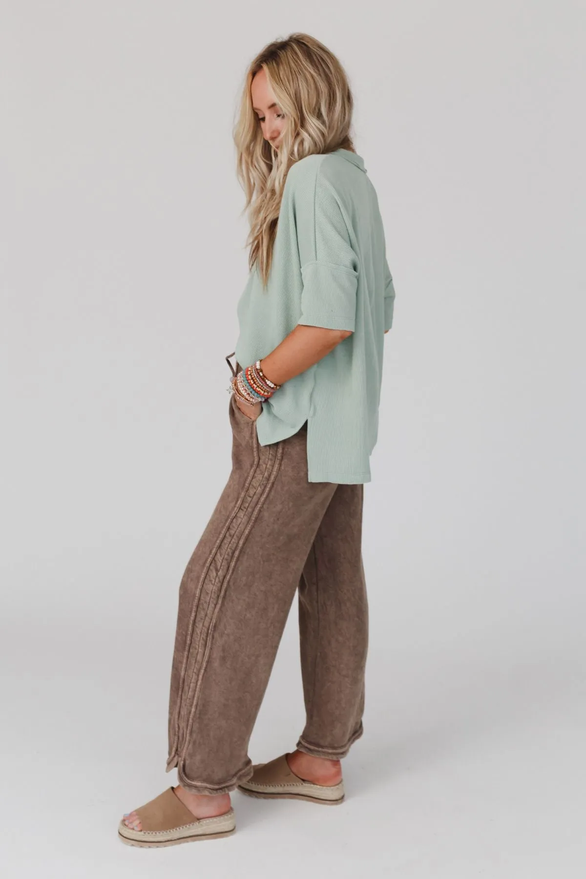 So Comfy Wide Leg Pant Full Length - Mocha