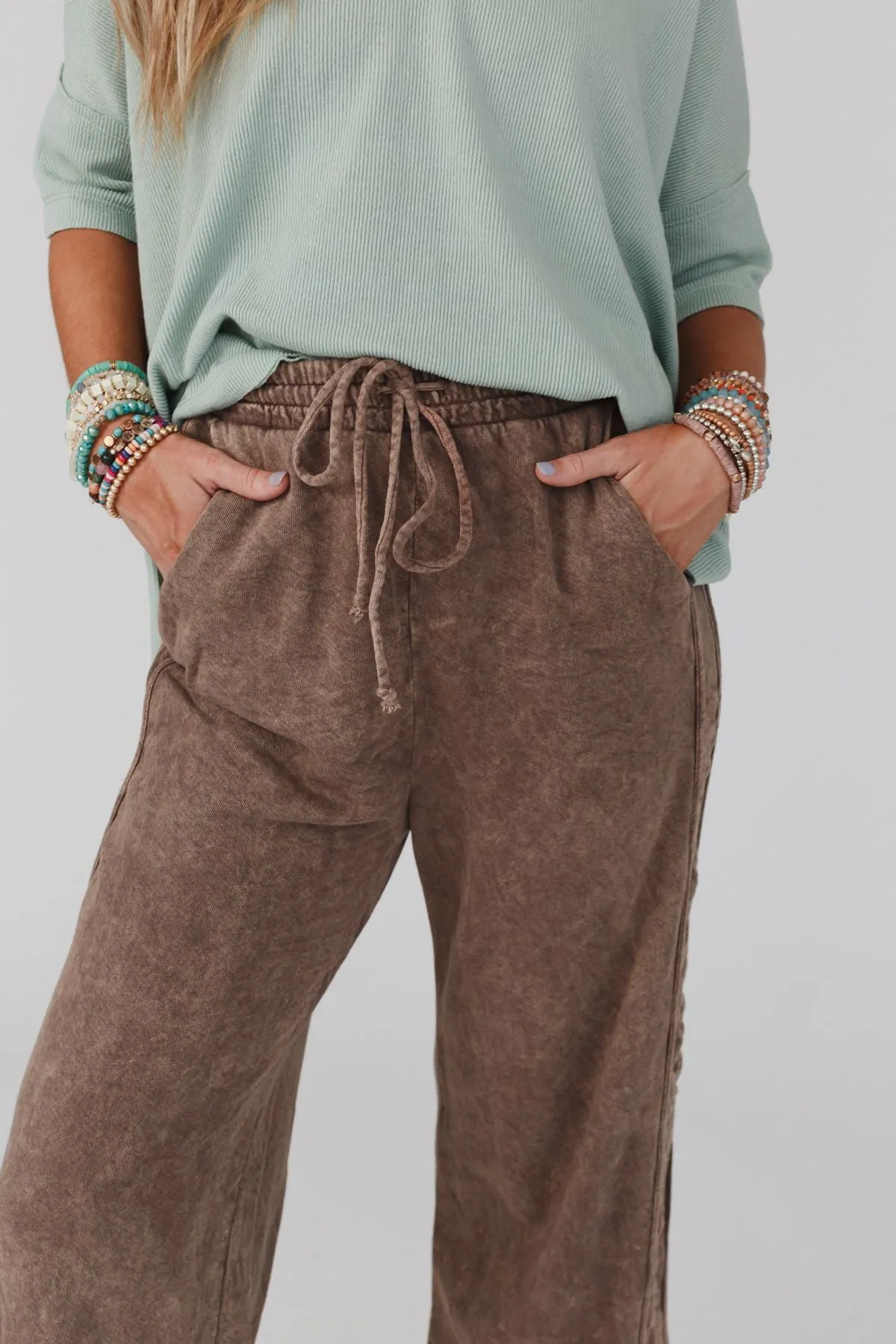 So Comfy Wide Leg Pant Full Length - Mocha