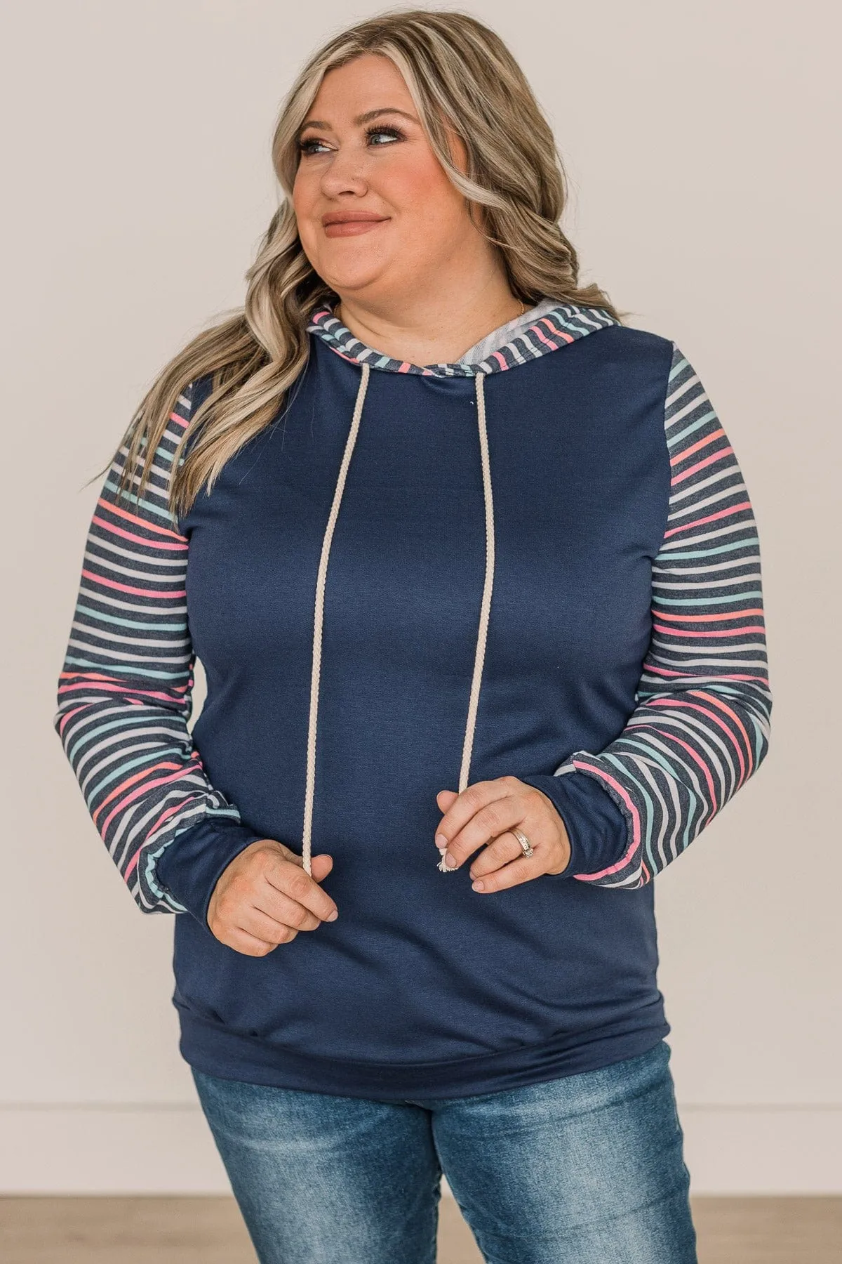 Sweet Surprises Lightweight Hoodie- Navy