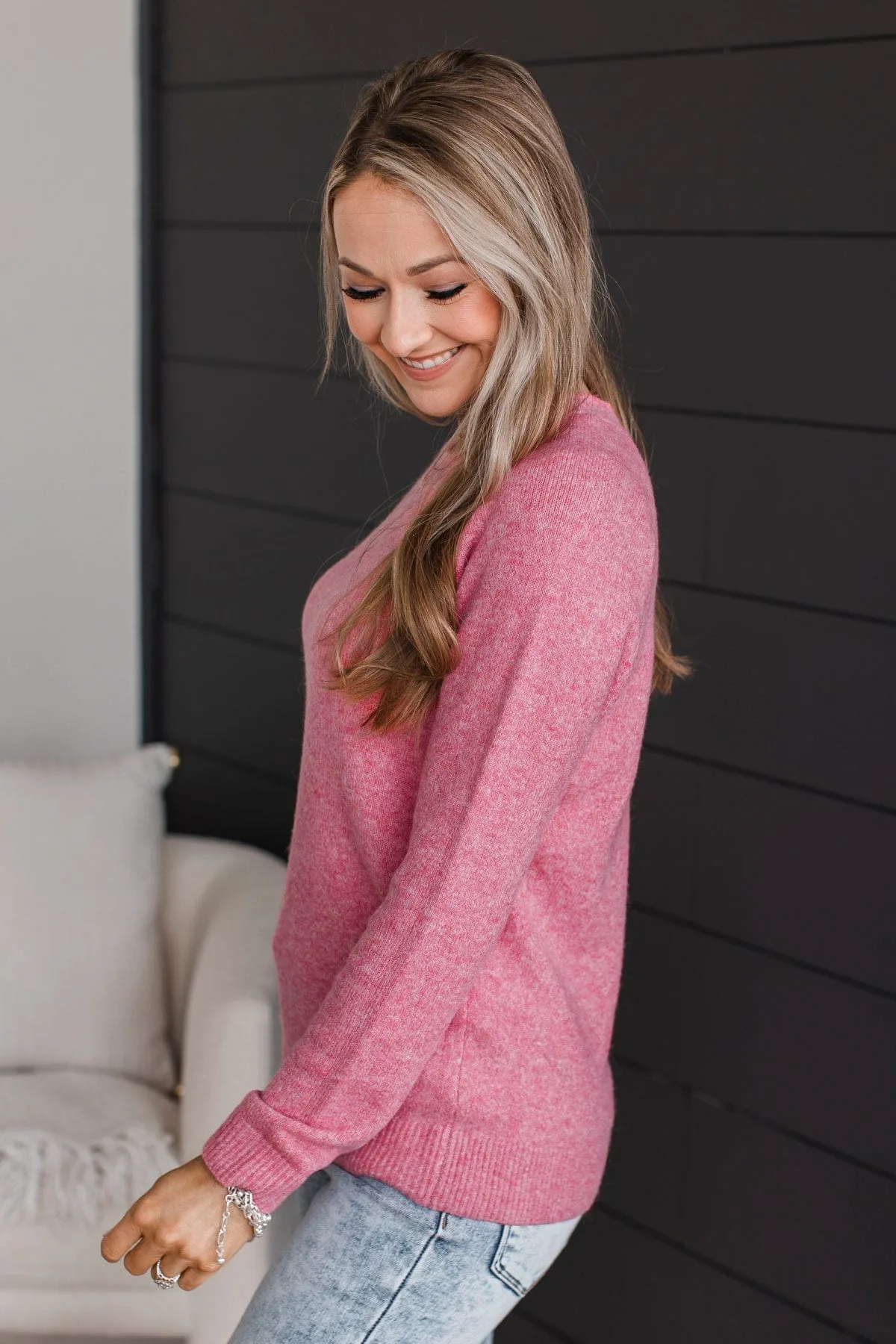 Tender Thoughts Knit Sweater- Pink