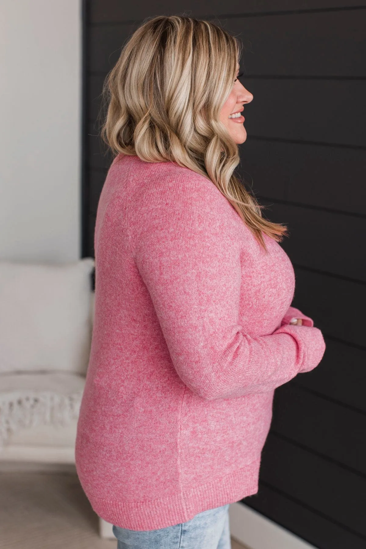 Tender Thoughts Knit Sweater- Pink