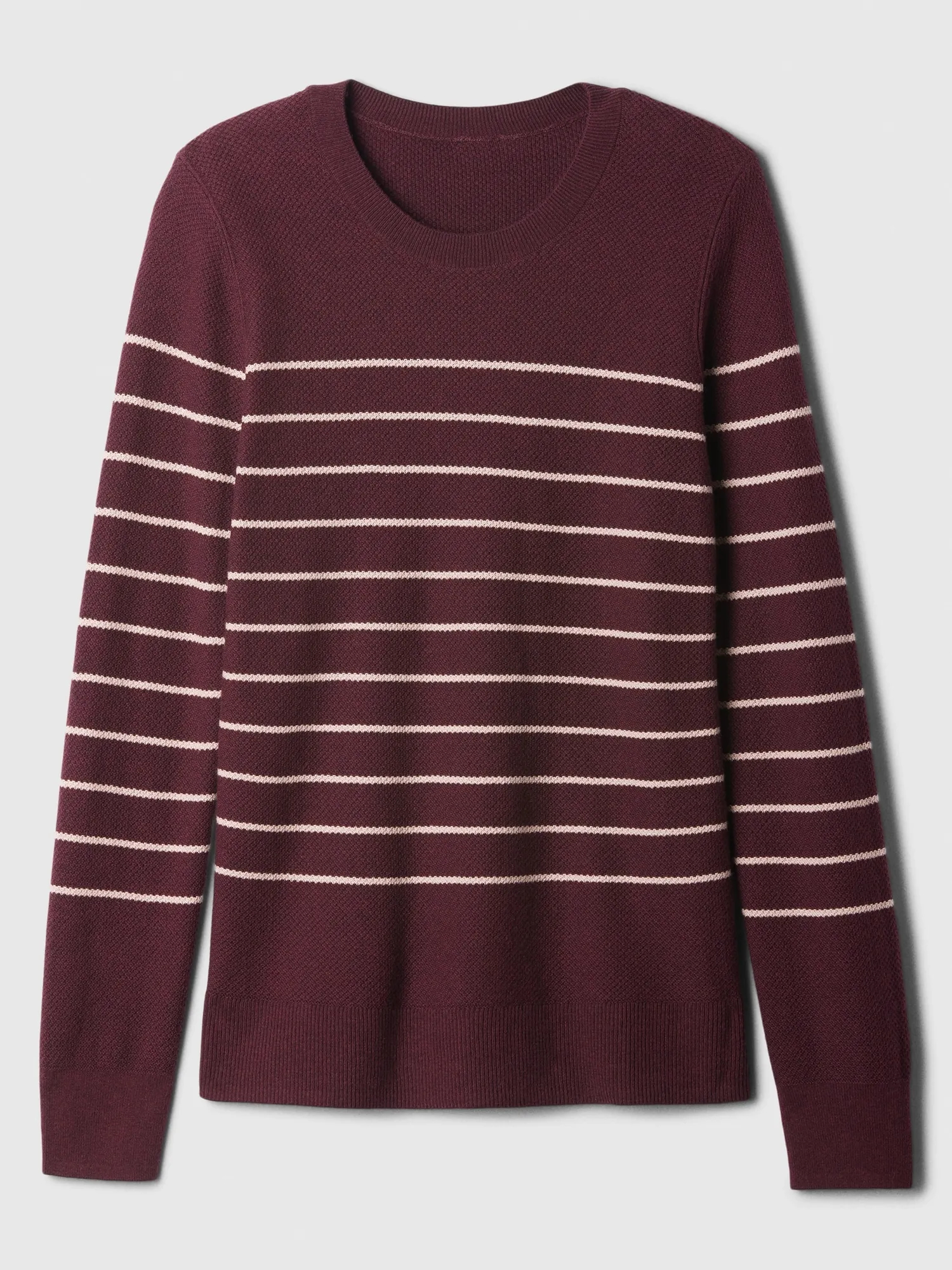 Textured Stripe Crewneck Sweater