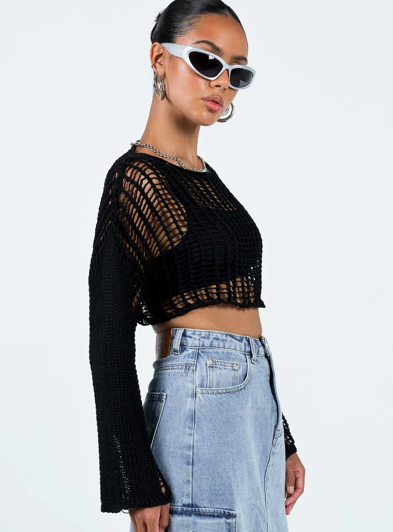 The Kennedy Cropped Sweater Black