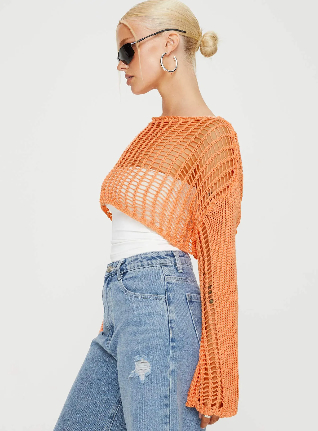 The Kennedy Cropped Sweater Orange