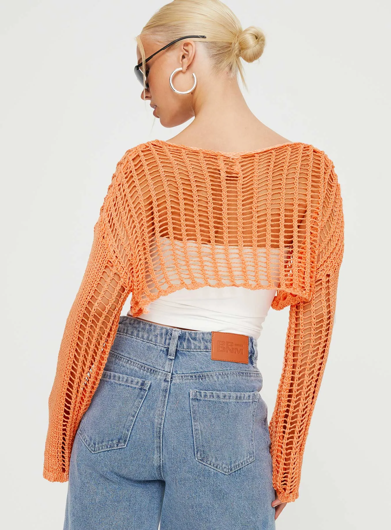 The Kennedy Cropped Sweater Orange