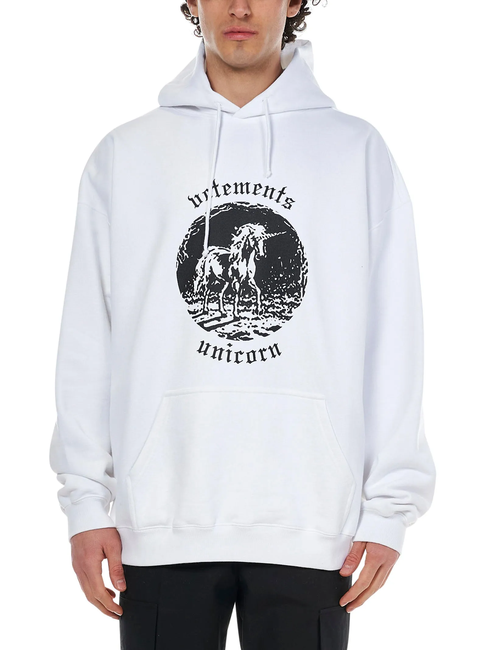 Vetements Graphic Printed Drawstring Hoodie