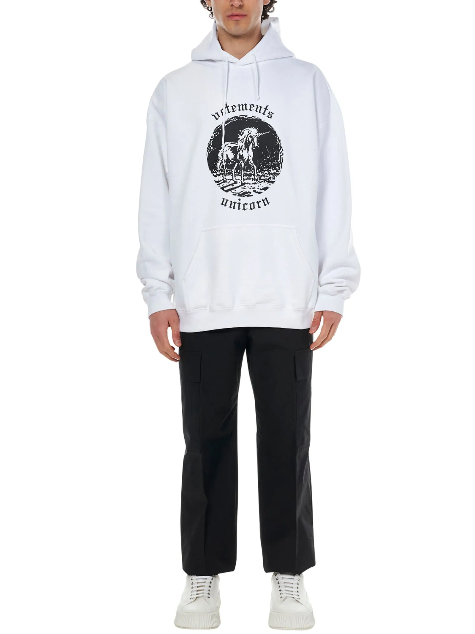 Vetements Graphic Printed Drawstring Hoodie