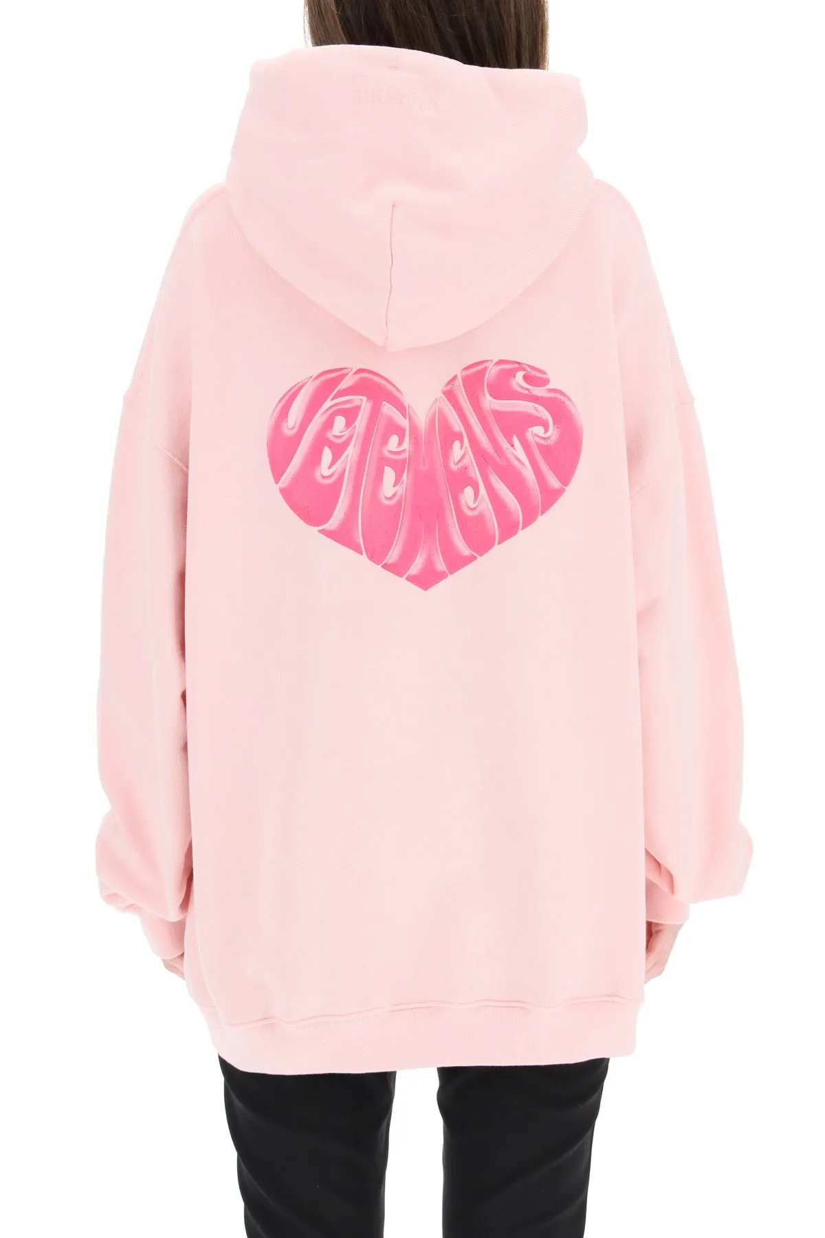 Vetements Heart Printed Drawstring Hoodie