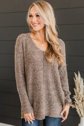 Warm Embrace Knit Sweater- Brown