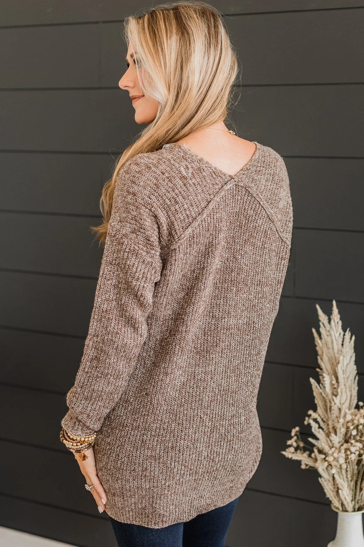 Warm Embrace Knit Sweater- Brown