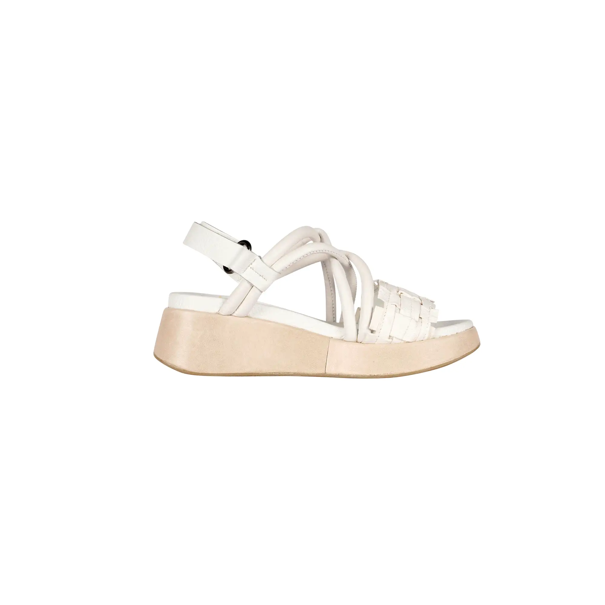 Wedge Sandal Intreccio Cesta White