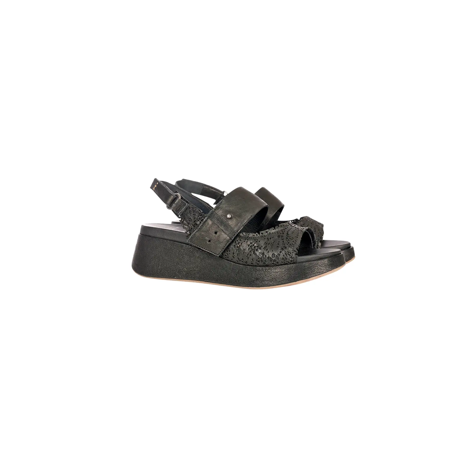 Wedge Sandal Pizzo black