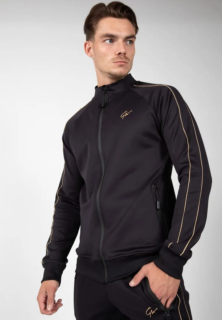 Wenden Track Jacket - Black/Gold - 2XL Gorilla Wear