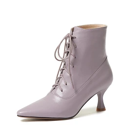 Women Pointed Toe High Heel Ankle Boots 