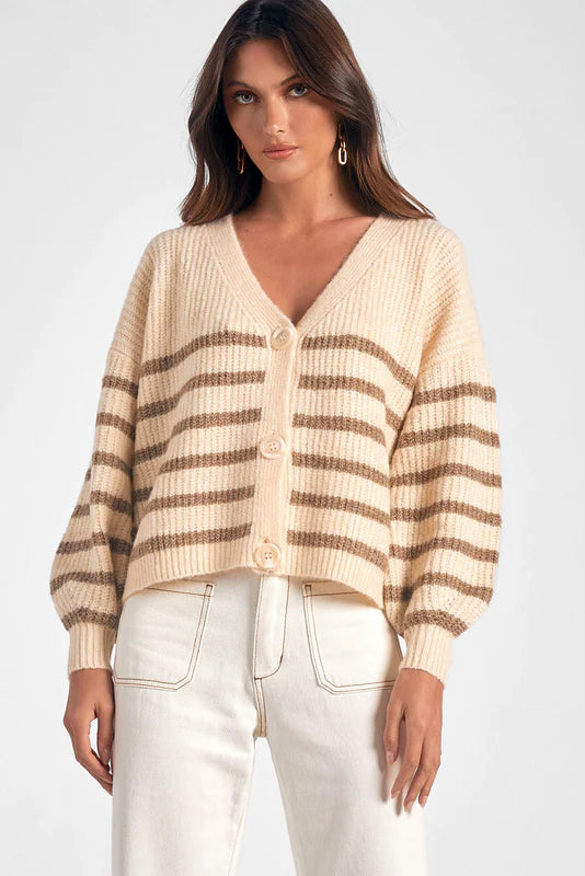 Women's Elan Stripe Cardigan Sweater