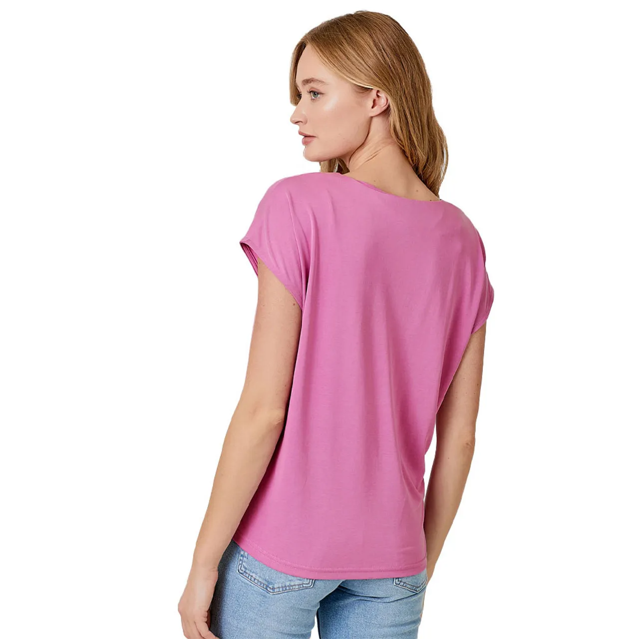 Women's Mystree Cupro Modal V-Neck Top