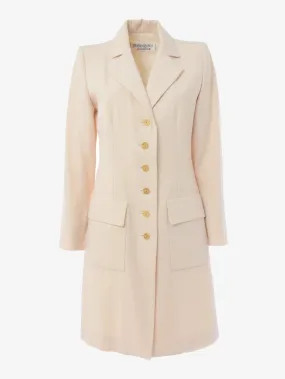 Yves Saint Laurent Cream Coat With Gold Buttons - '80s