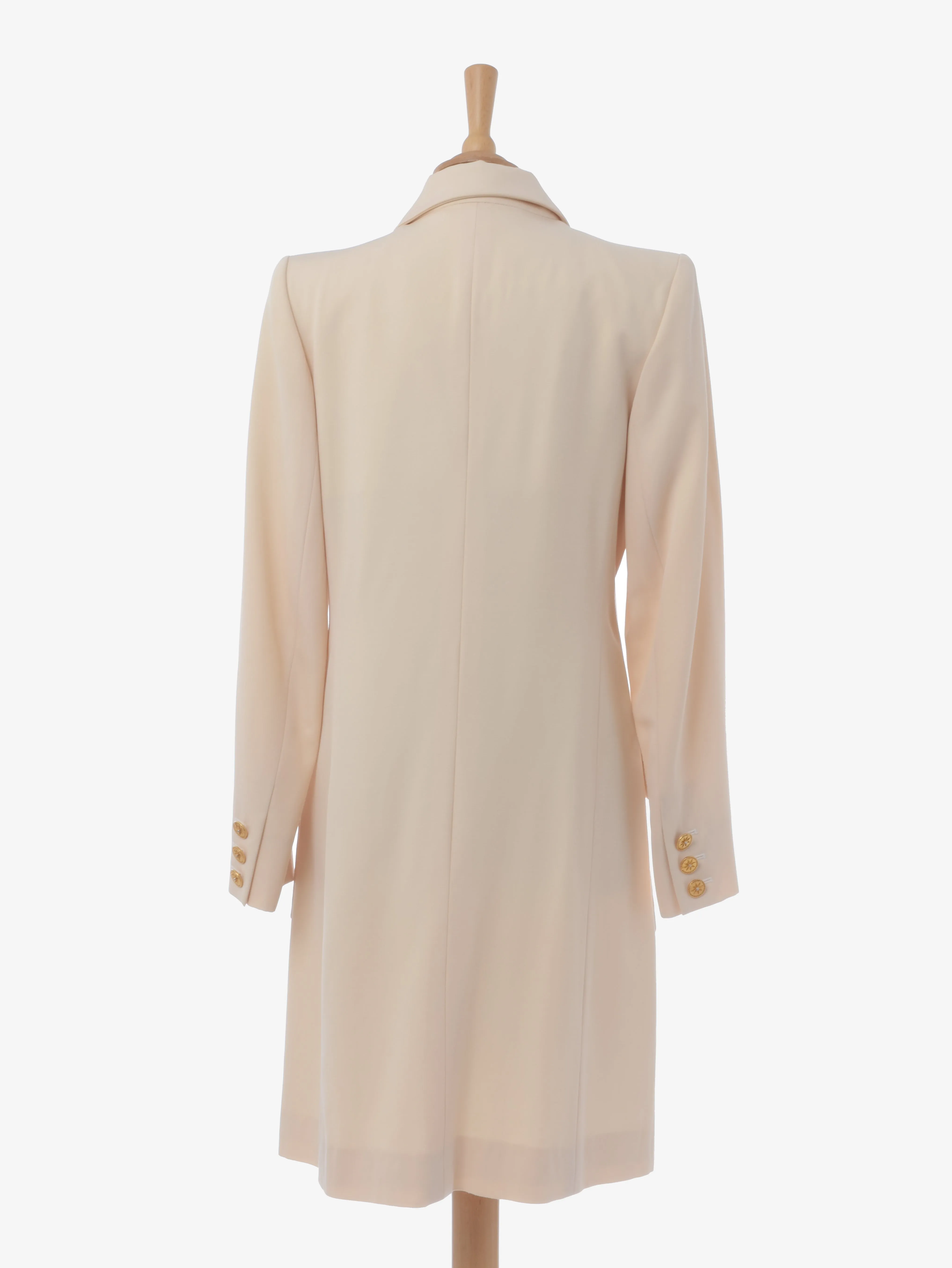 Yves Saint Laurent Cream Coat With Gold Buttons - '80s