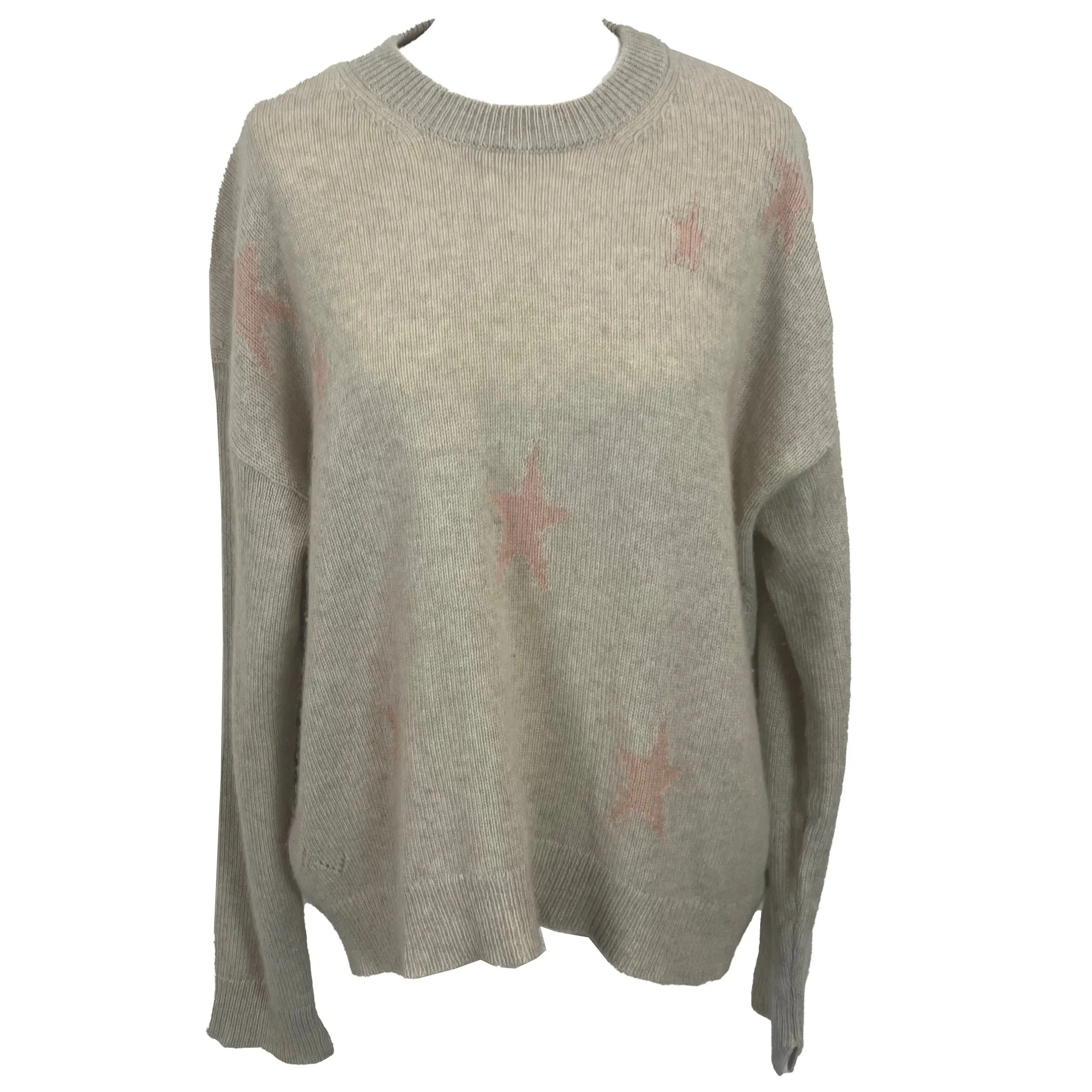 Zadig & Voltaire Cream Markus C Star Cashmere Sweater M/L