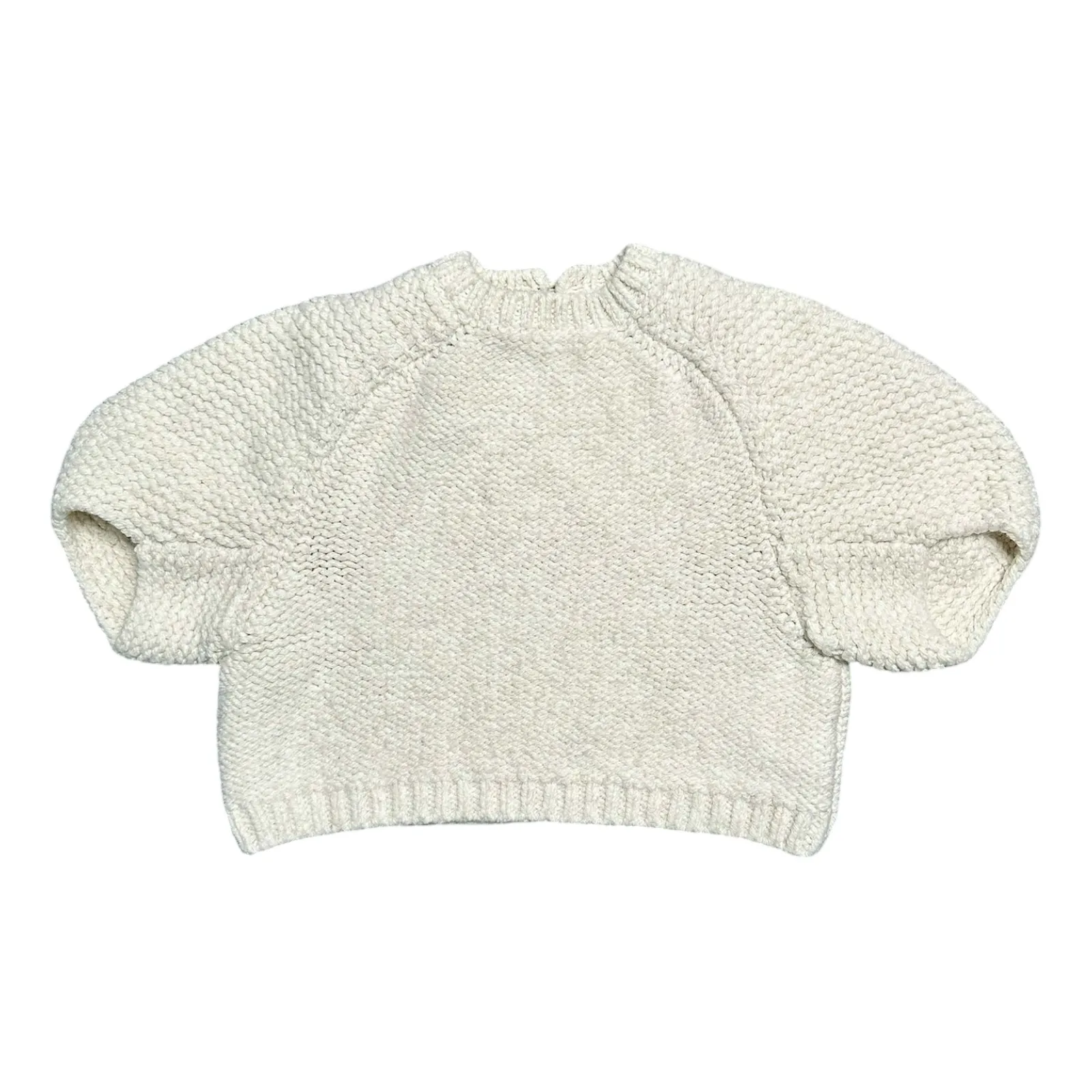 Zara White Balloon Sleeve Sweater