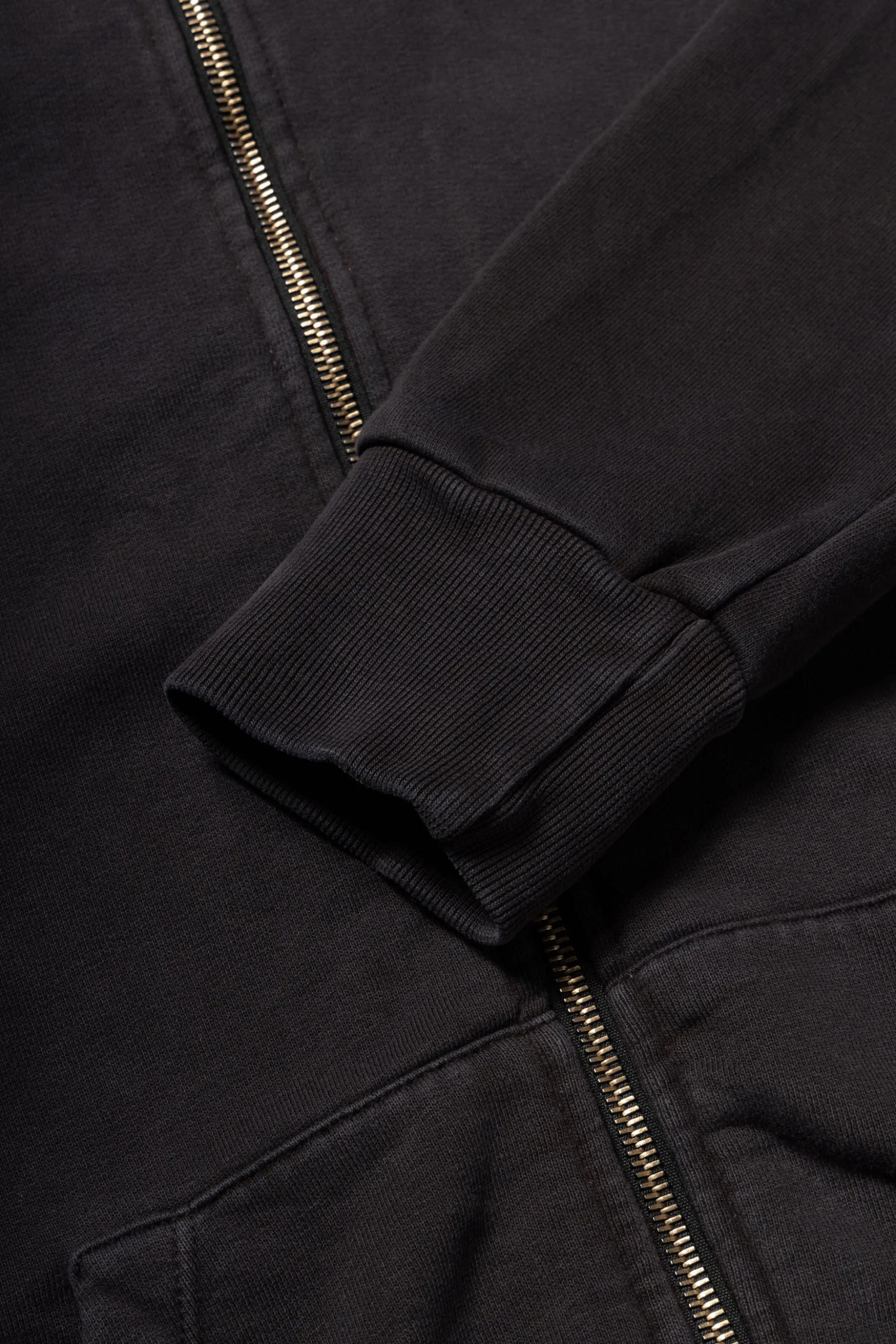 Zip Through Aged Gothic Hoodie